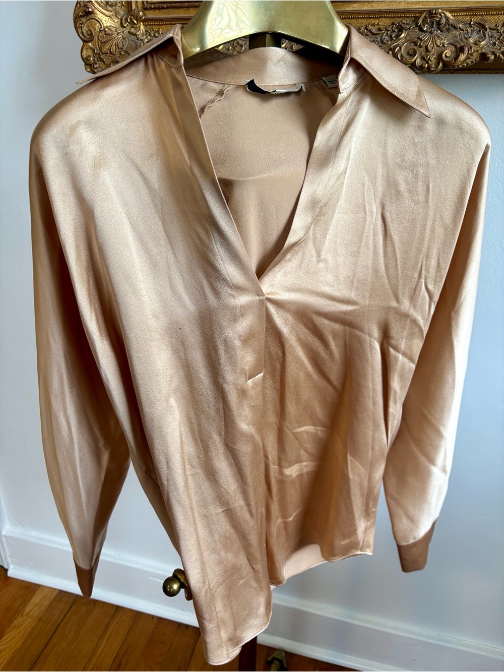Vince 100% Silk Tan Blouse